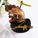 Motor Accessories Yellow Duck with Helmet for Bike Without Lights Auto Car Accessories close-up view