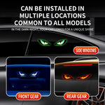 Solar Power Car Demon Eye Light Cool Flashing Warning Light Safety Suction Cup Install close-up view