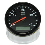 85mm Diesel Engine Tachometer 0-4000RPM | Digital LCD Hour Meter with M16/M18 RPM S additional angle