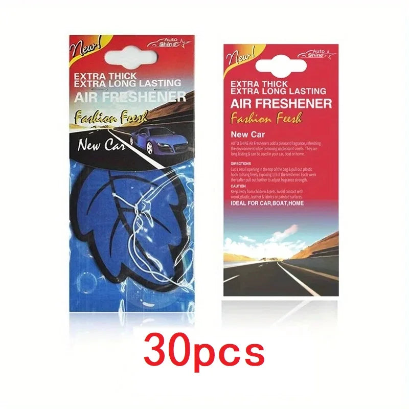 3-60pcs Car Air Freshener Natural Scented Tea Paper Auto Hanging Vanilla Perfume Frag alternate view