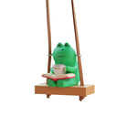 Car Rearview Mirror Pendant Swinging Frog Rear View Mirror Swinging Frog Charm Pendant Cute Interior Rearview Mirror Decoration