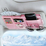 Car Sun Visor Card Holder Storage Box Sunglasses Clip
