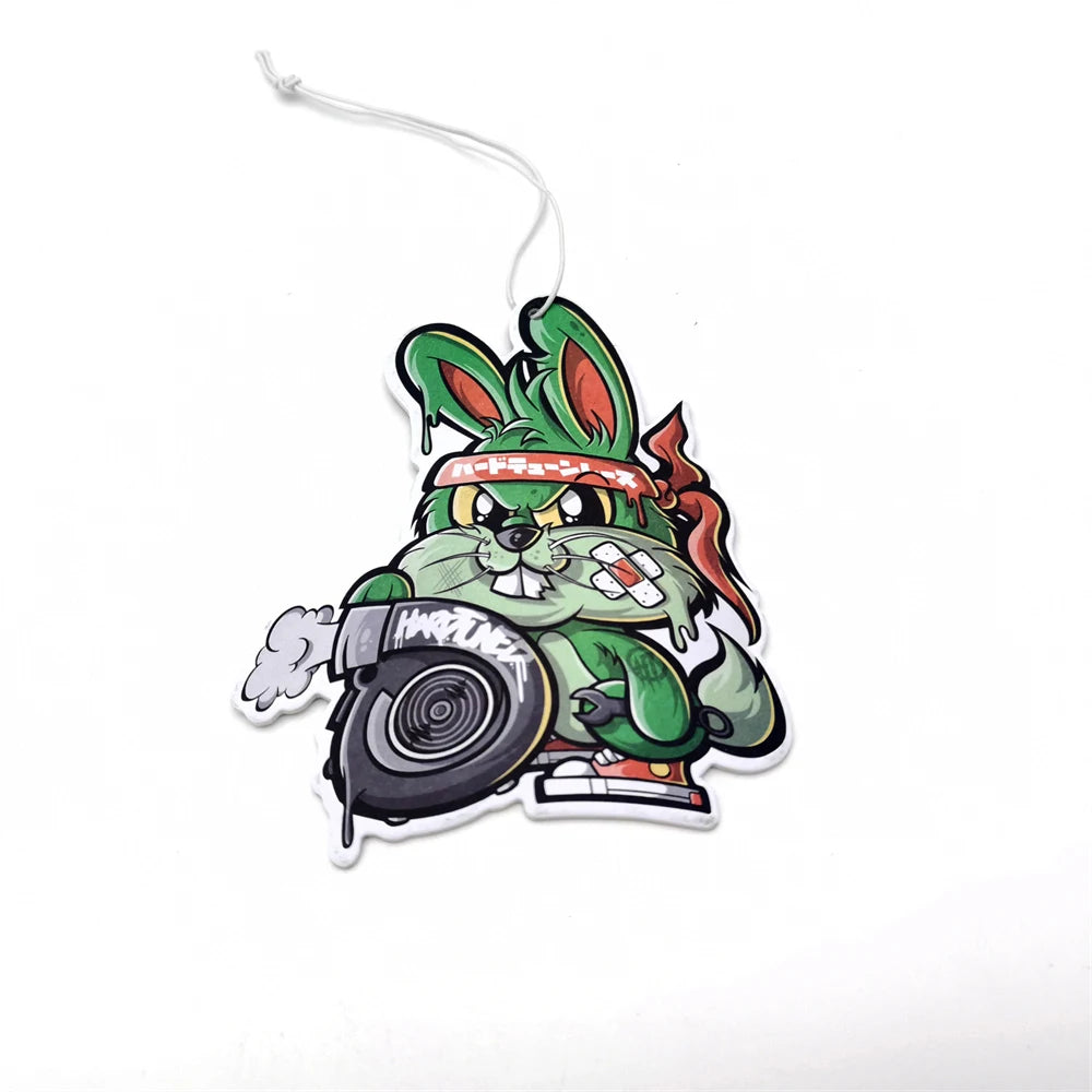 Newest JDM Style Performance Car Rearview Mirror Pendant Air Freshener Solid Paper Decoration Car Decoration Anime Turbo Decor