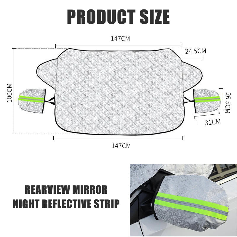Waterproof Car Windshield Cover | Hail Proof Universal Sun Shade additional angle