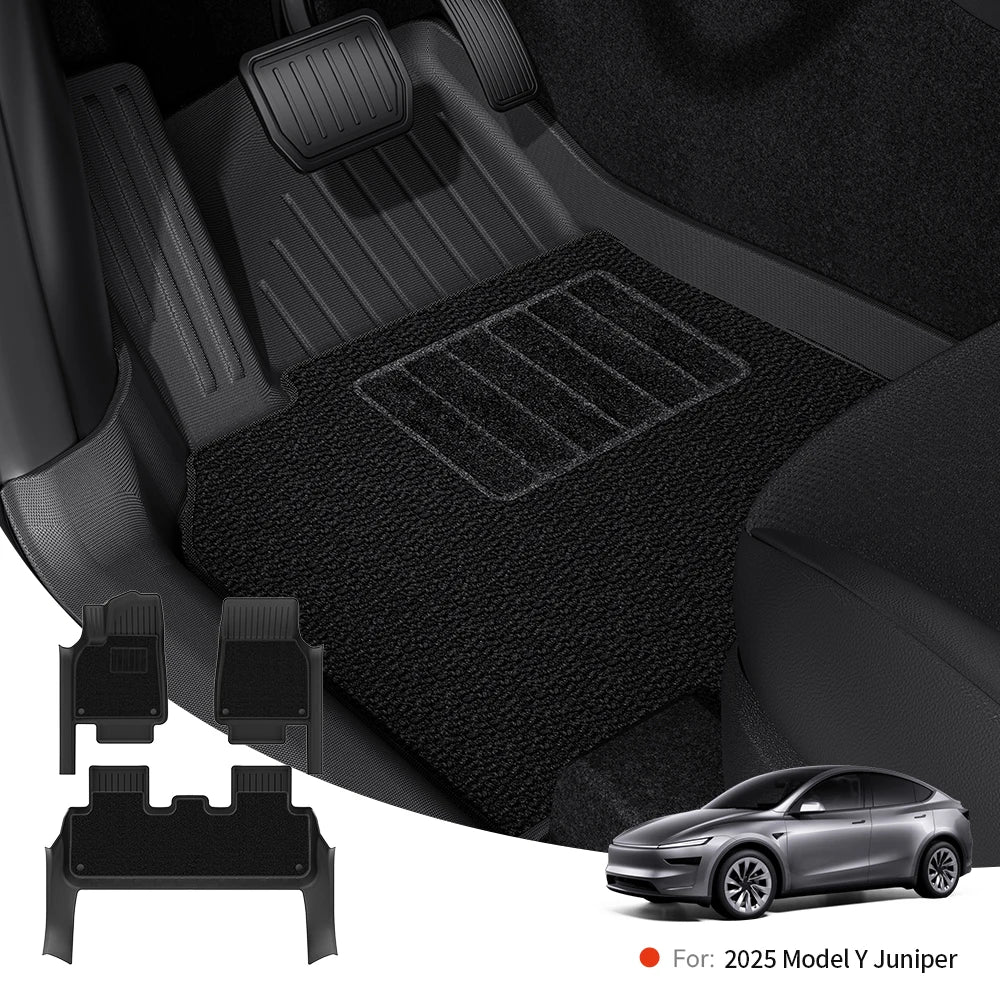 YZ for Tesla Model Y Juniper 2026 Floor Mats | All-Weather Protection Set with Door Sill Strips