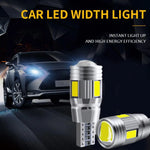 2x Car T10 LED Bulb W5W 194 LED Signal Light 12V 6000K Trunk Lamps Auto No Side 10S additional angle