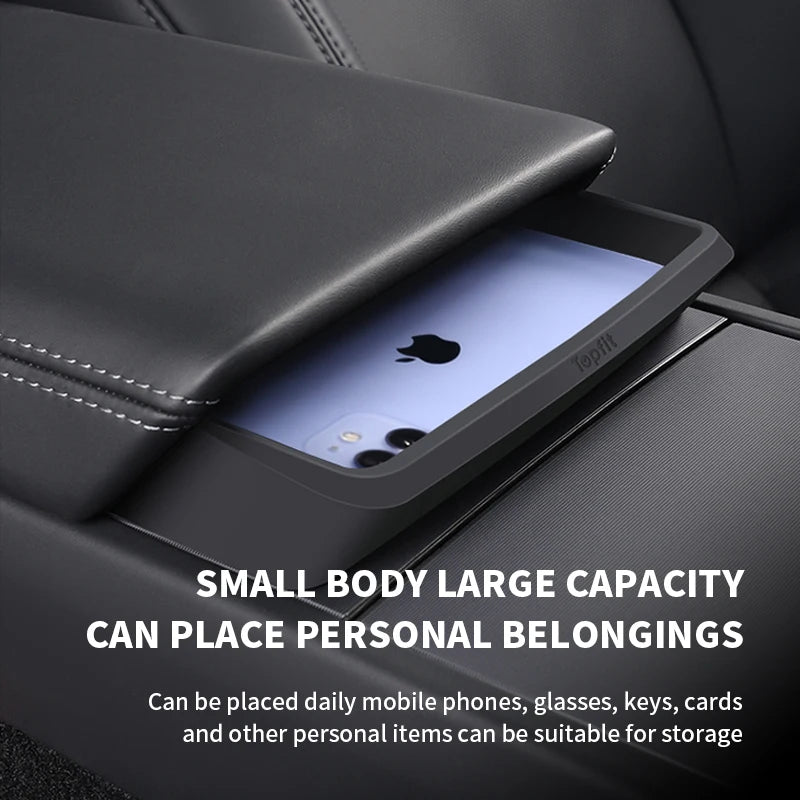 Central Armrest Storage Box for Tesla Model 3 Highland | Multi-Functional Glasses and alternate view