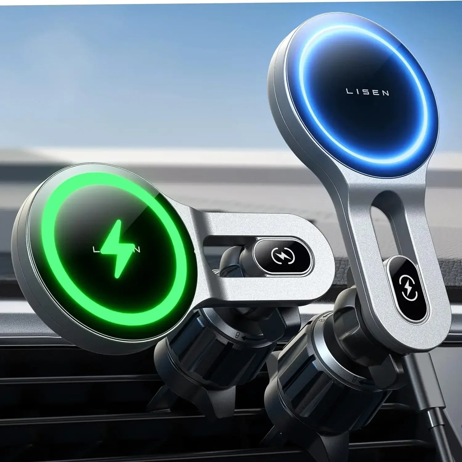 LISEN 15W MagSafe Wireless Car Mount Charger | Vent Car Phone Holder for iPhone