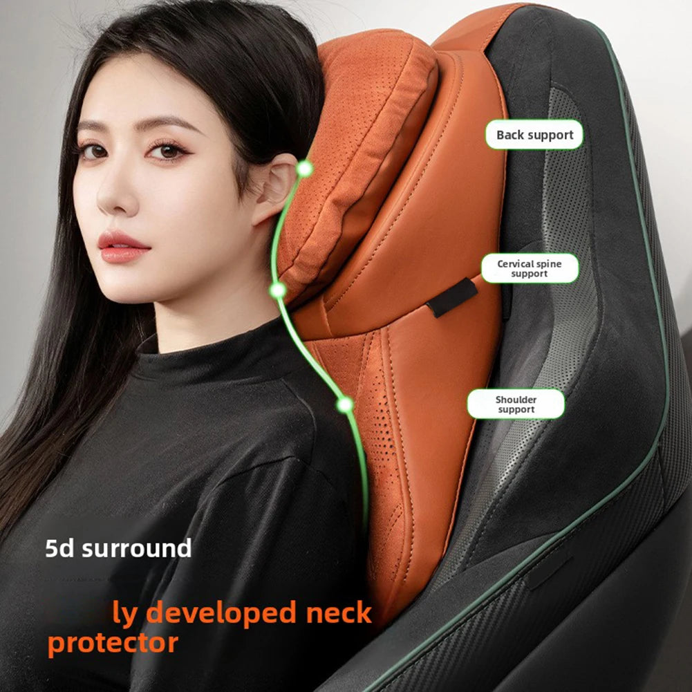Car Neck Pillow Memorys Foam Protective Lumbar Back Support Breathable Car Headrest C alternate view