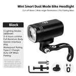 WEST BIKING 1300LM Bike Light USB Rechargeable Waterproof LED Mini Headlight Folding B close-up view