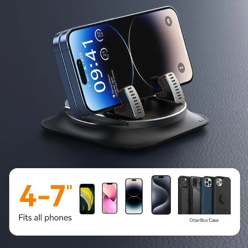 1-3Pcs 360 Degree Rotation Dashboard Phone Holder for Car, Anti-Slip Grips One-Hand additional angle