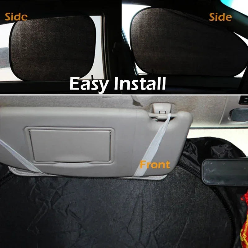Car Windshield Sun Shade Cover Universal Folding PVC Up To 59 In additional angle