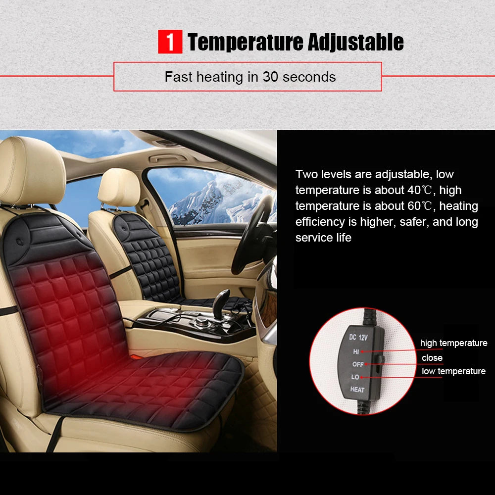 12V Electric Seat Heater Hot Keep Warm Winter Household Cushion Heated Car Seat Cushio close-up view