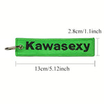 Double-Sided Embroidery Key Ring Keychain For Motocycle Keys close-up view