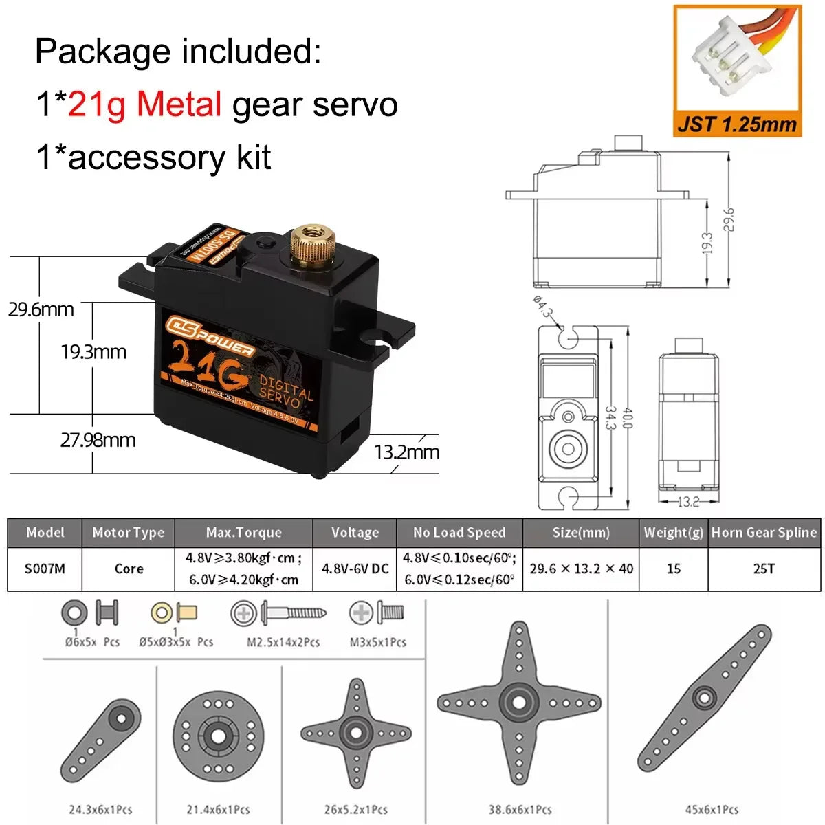 DSPOWER 21G Metal Gear Digital Servo for MN99S MN78 MN168 MN82 WPL HYPER GO Wltoys 144001 1/16 1/14 1/12 RC Car Boat Robot Toy