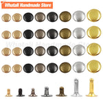 100sets 5mm-15mm Metal Round Rivet Single Cap Rivets Studs for DIY Leather Craft Bag Belt Garments H