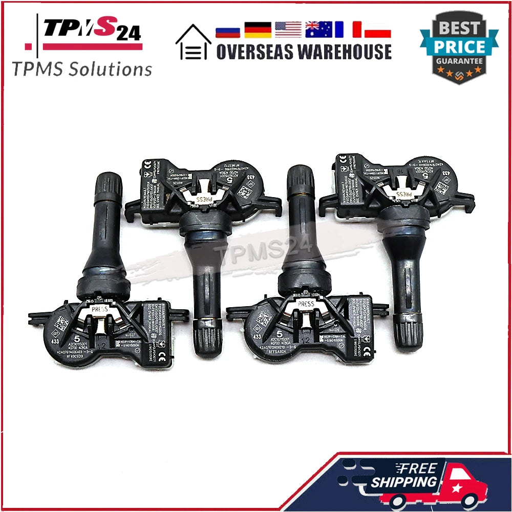 4PCS 433MHz TPMS Sensors for Alpine A110 Lada Nissan Renault | Pre-Programmed Tire Pressure Monitor