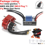 Full Metal Gearbox 2322 2600KV Brushless Motor AM32 45A ESC Adjuster 21g Servo for 1/12 RC Car Crawler MN82 MN78 MN168 MN99 MN98