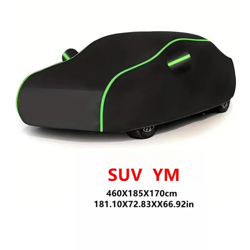 Universal Car Cover with Reflective Strip | Black Outdoor Dust and Snow Protection lifestyle view