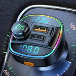 Bluetooth 5.0 FM Transmitter Handsfree Car Radio Modulator MP3 Player With 22.5W USB Super Quick Cha