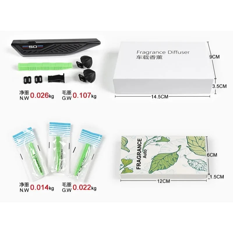 Car Air Fresheners F10 F30 Fragrance Holder Refill Strips | Blade Shape Vent Diffus additional angle