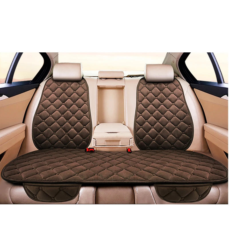 Car Seat Cushion Cover Universal Winter Warm Rear Seat Protector Three Piece additional angle