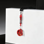 metal Car Mirror Rearview Pendant Auto Interior Decor Pendants Aluminum Wheel With Shock detail view