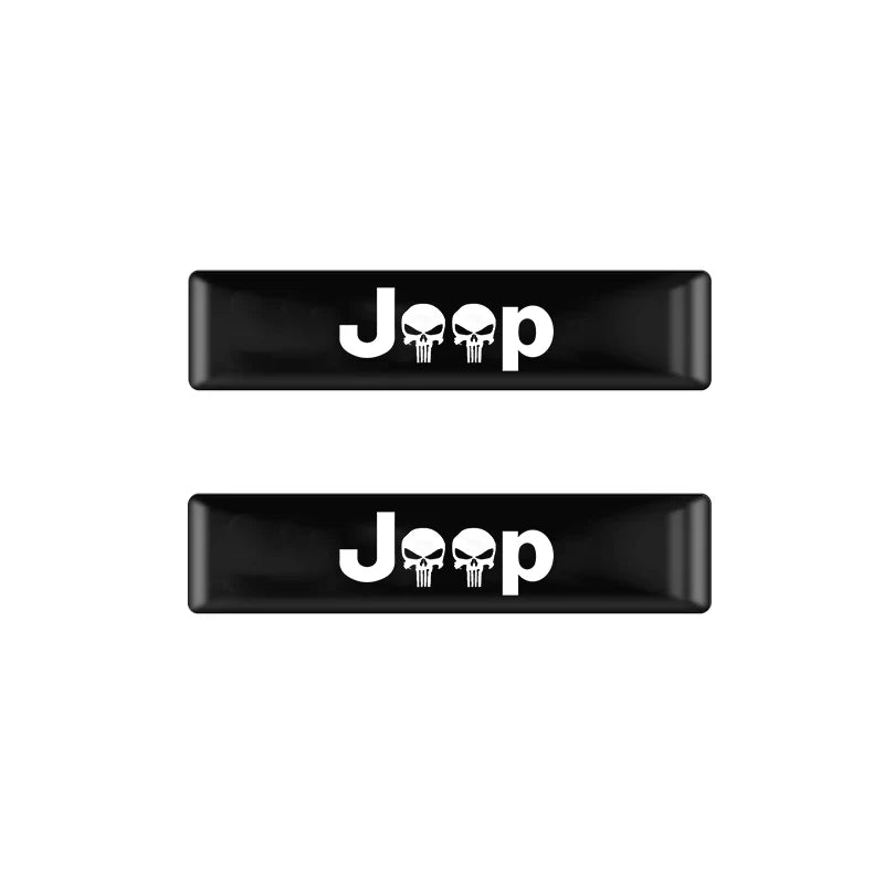 3D Car Emblem Stickers for Jeep Wrangler, Grand Cherokee, Compass | Black Epoxy Decal lifestyle view