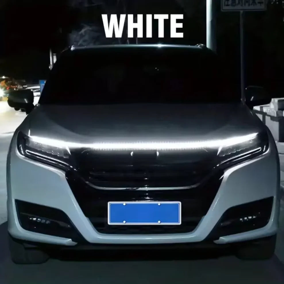 1pc Dynamic meteor Led Car Hood Lights Strip Universal Engine Hood Guide Decorative Ligh detail view
