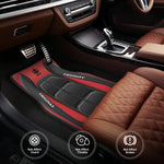 2D Flat 4-Piece Red Y-Shaped Car Carpet Set, Durable Polyester, Universal Fit for Seda close-up view