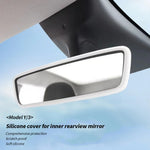 Car Rear View Mirror Protector Frame for Tesla Model 3 Y S X Silicone Center Console lifestyle view