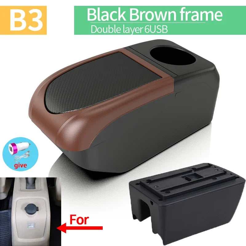For Suzuki Ertiga special armrest interior upgrade modification multi-function storage center console cup holder car USB accesso
