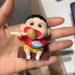 Crayon Shin-chan 2026 New Style Creative Cartoon Figurine Eating Potato And White Dog Car Dashboard Ornament Interior Decoration