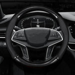 Universal Car Steering Wheel Cover Carbon Fiber Leather Three-dimensional Anti Slip, T close-up view