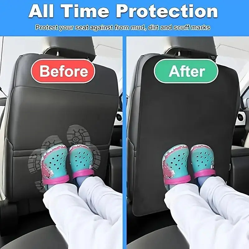Universal Car Seat Kick Mat Protector 2PCS Waterproof Backseat Cover for Kids Pets Anti detail view