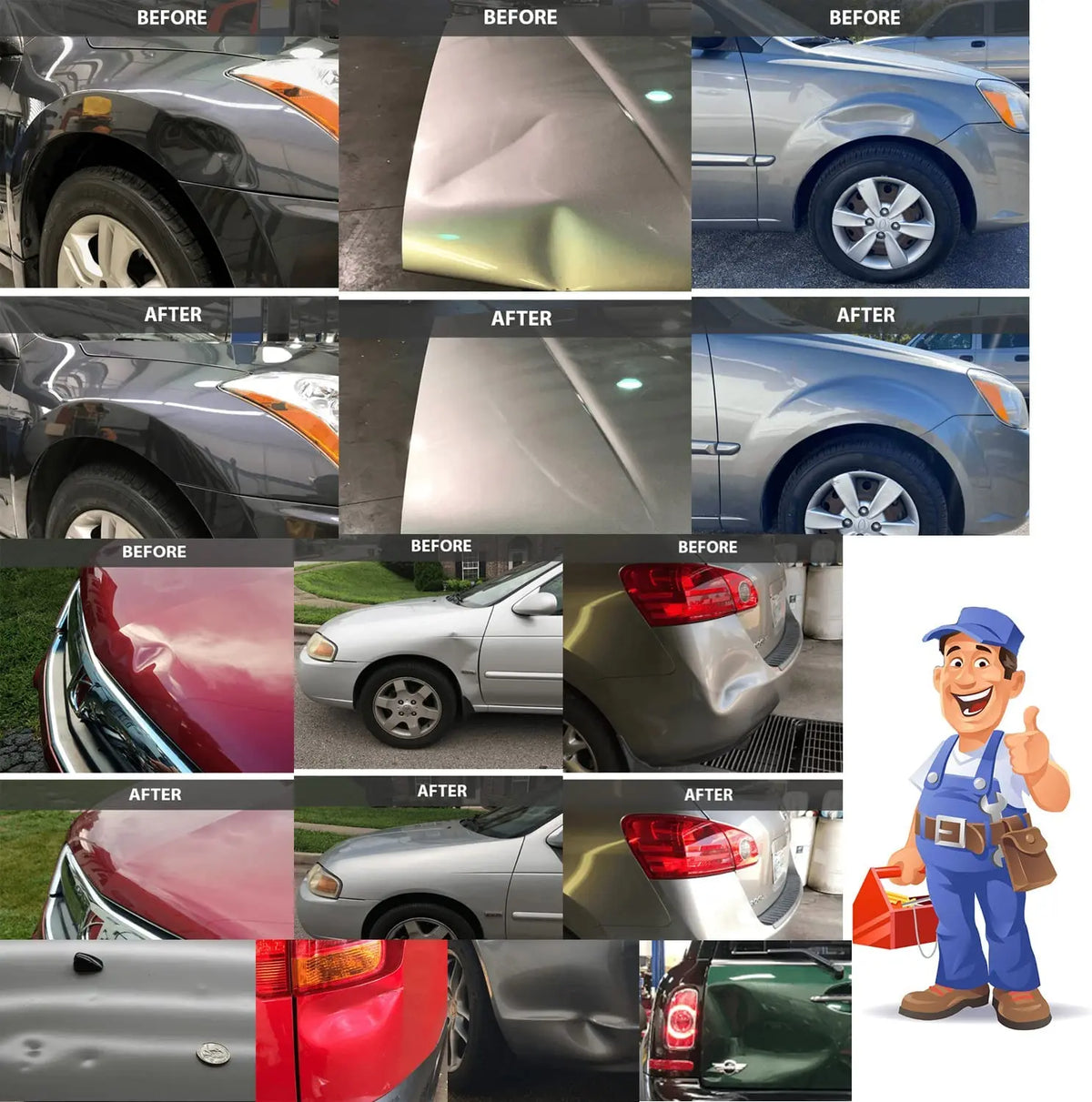 Car Dent Repair Puller Kit With 18pcs Hot Melt Glue Tabs detail view