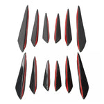 6pcs Universal Rubber Car Front Bumper Lip Protector Rear Diffuser Black Carbon Fiber Sp detail view