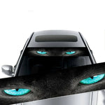 3D Effect Car Front Windshield Sticker | Ghost Pattern Wolf Eyes Decal close-up view
