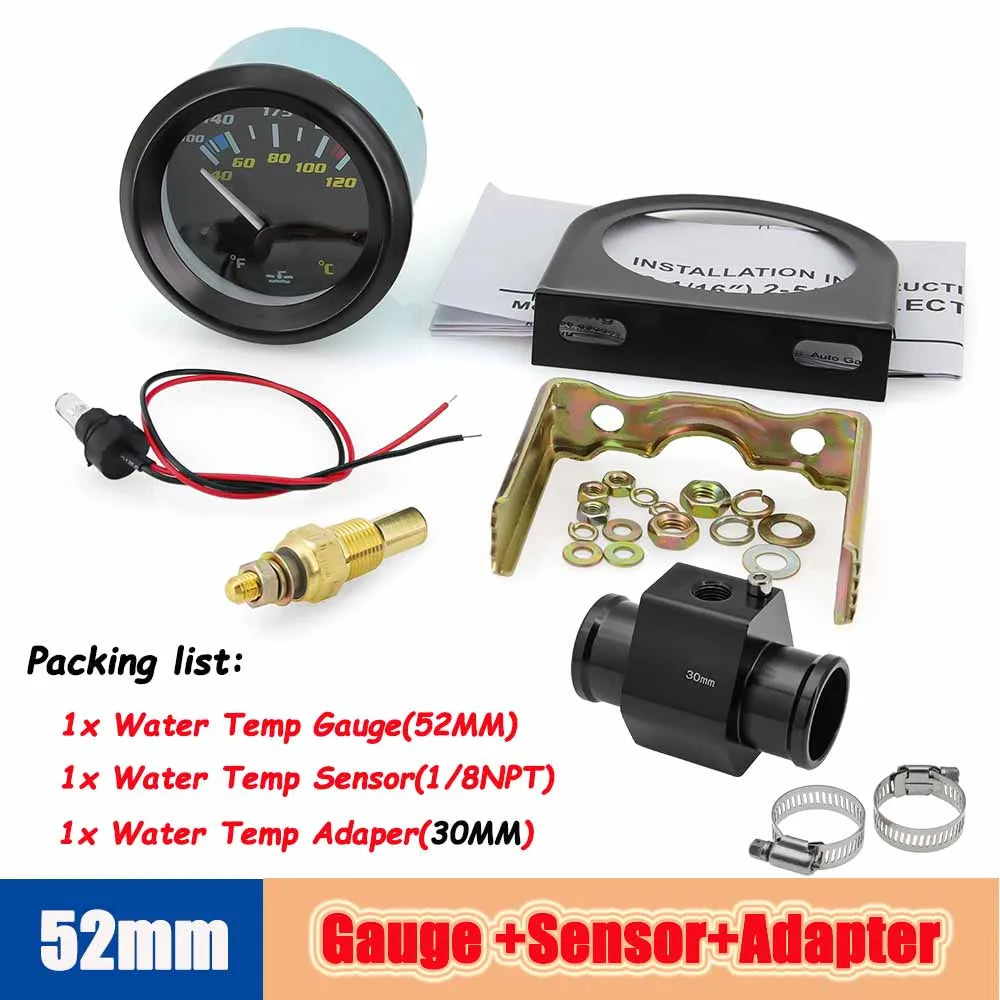 52mm Digital Water Temp Gauge 40-120℃/100-250℉ | Dual Unit Auto Temperature Monitor f lifestyle view