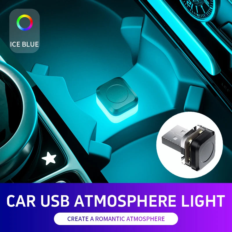 Car USB LED Ambient Atmosphere Lamp Plug And Play additional angle