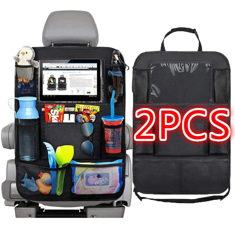 Car Seat Back Organizer 9 Storage Pockets with Touch Screen Tablet Holder for Kids