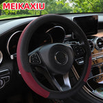 PU leather checkered embossed multi-color car rimless steering wheel cover suitable f lifestyle view