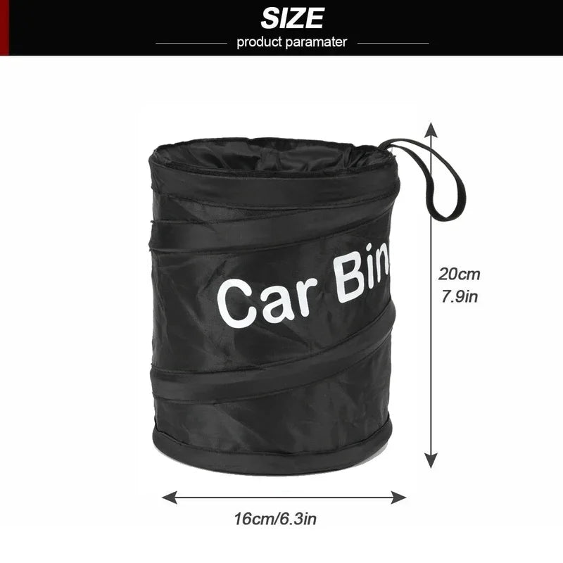 Collapsible Black Car Trash Can Pack Trash Bag Rubbish Waste Bin for Little Leak Proo alternate view