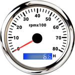 85mm Tachometer with LCD Hour Meter | 7 Color LED Backlight for Marine Boat Car close-up view