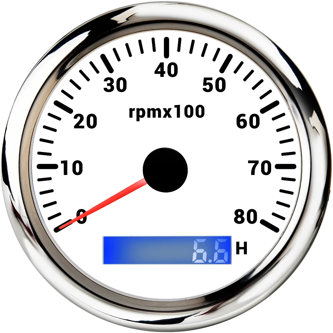 85mm Tachometer with LCD Hour Meter | 7 Color LED Backlight for Marine Boat Car close-up view