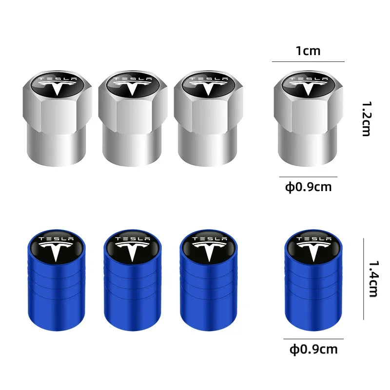 4Pcs Alloy Tesla Valve Caps | Dust Cover for Model 3 Y S X Cybertruck Roadster alternate view