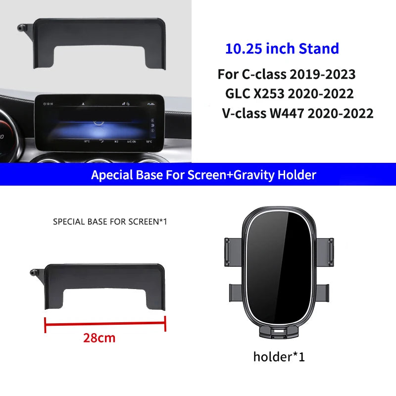 AULIGUS Car Phone Holder for Mercedes-Benz C GLC V-class w204 w205 x253 w447 7/10.25 Inc detail view