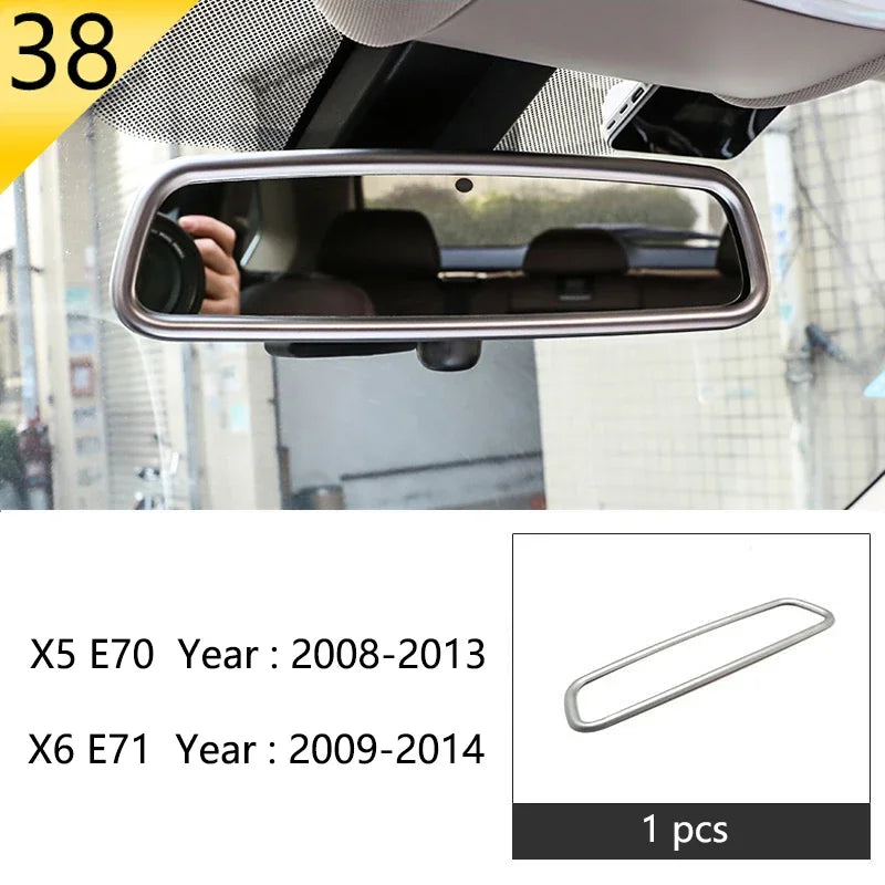 Car Styling For BMW X5 X6 E70 E71 Console Gearshift Frame Decorative Trim Strips Stainle detail view