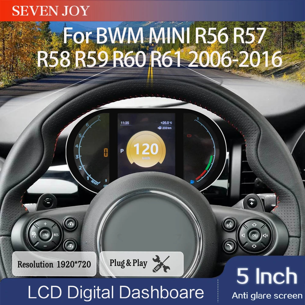 5 Inch Digital Dashboard LCD Cluster For BMW Mini R Series 2006-2016 | Plug and Play