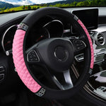 Steering Wheel Cover Without Inner Ring 37-38cm Faux Leather Diamond detail view